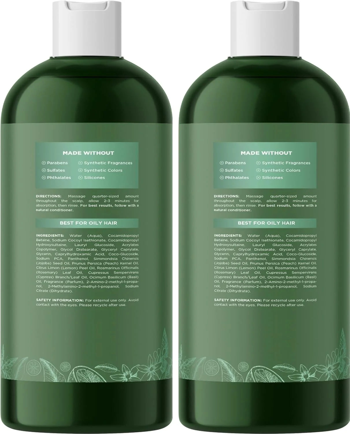 Degrease Shampoo for Oily Hair Care - Clarifying Shampoo for Oily Hair and Oily Scalp Care - Deep Cleansing Shampoo for Greasy Hair and Scalp Cleanser for Build up with Essential Oils for Hair 2 Pack