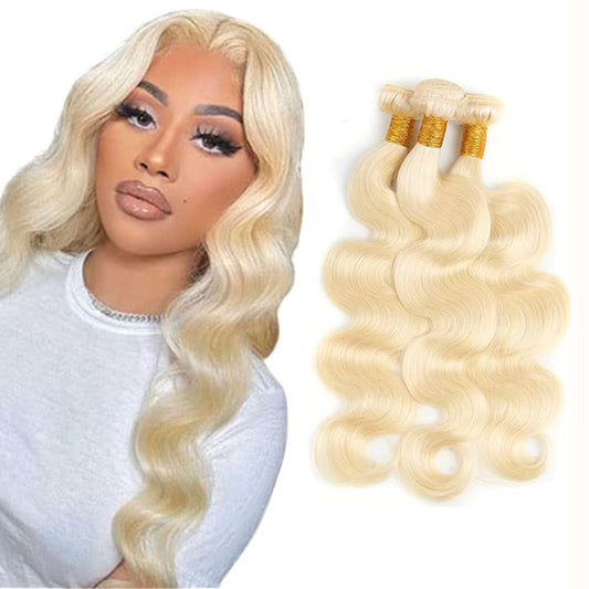 613 Blonde Human Hair Bundles Body Wave Hair Bundles 24 26 28Inch Brazilian 613 Body Wave Bundles Human Hair Body Wave Human Hair Bundles (613-BB-24 26 28)